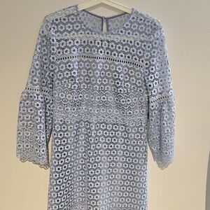 J. Crew Light Blue Lace Midi Dress